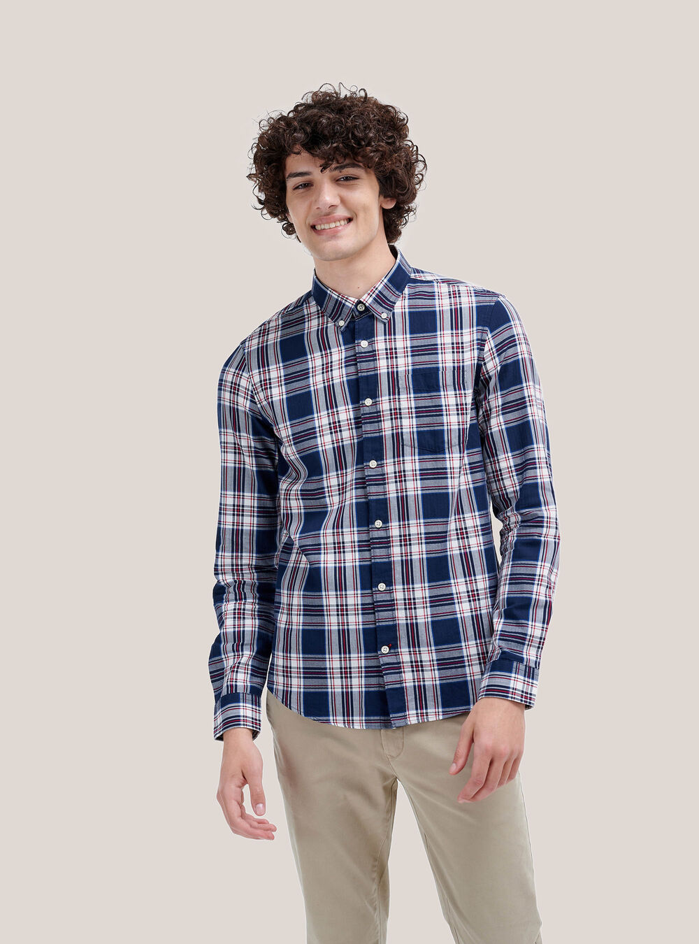 Chemise Seersucker-Chemise Haut carreaux coton Chemise Seersucker-Chemise Haut carreaux coton